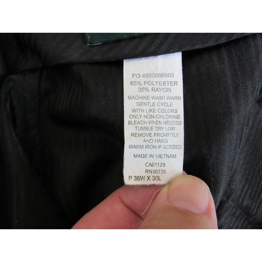 Lauren Ralph Lauren Mens Dress Pants Charcoal Gray Flat Front 36W x 30L Heather